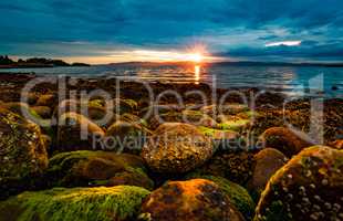 Sunset over the sea in Norway