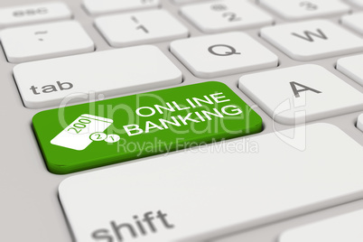 3d - keyboard - online banking - green