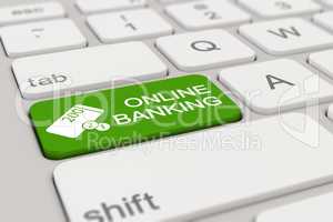 3d - keyboard - online banking - green