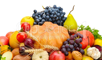 fruits and vegetables isolated on a white background