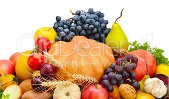 fruits and vegetables isolated on a white background