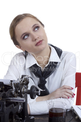 Young girl typist