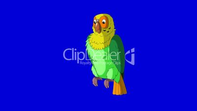 Green Parrot Talks. Classic Handmade Animation
