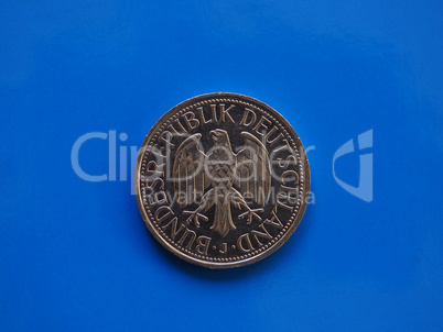 1 mark coin, Germany over blue