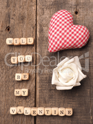 Love concept background on wood