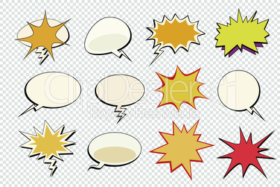 Set of comic bubbles isolated