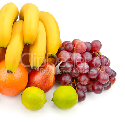 set of fruits isolated on white background