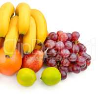 set of fruits isolated on white background