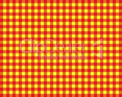 Tischdeckenmuster mit gelben und roten Karos
