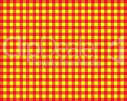 Tischdeckenmuster mit gelben und roten Karos