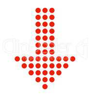 Isoliertes Pfeil Symbol aus roten Punkten