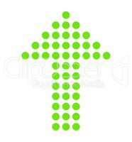 Isoliertes Pfeil Symbol aus grünen Punkten