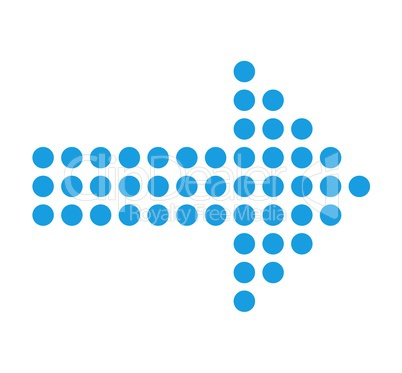 Isoliertes Pfeil Symbol aus blauen Punkten