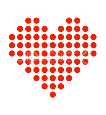 Isoliertes Herz Symbol aus roten Punkten