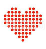 Isoliertes Herz Symbol aus roten Punkten