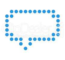 Isoliertes Sprechblasen Symbol aus blauen Punkten