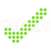 Isoliertes Häkchen Symbol aus grünen Punkten