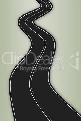 Curved road, 3d illustration