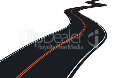 Curved road, 3d illustration