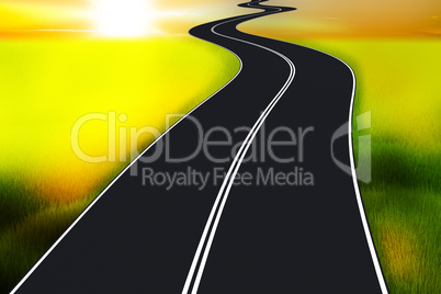 Curved road, 3d illustration