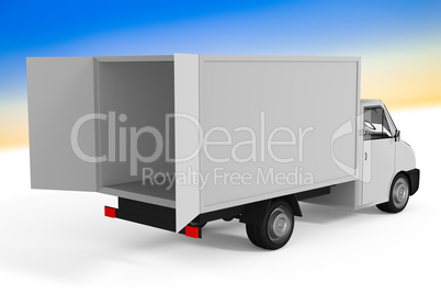 Delivery van as transporter, 3d illustration