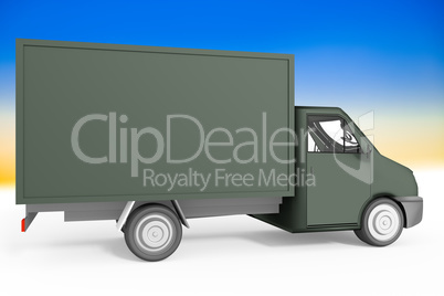 Delivery van as transporter, 3d illustration