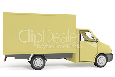 Delivery van as transporter, 3d illustration