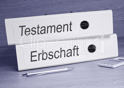 Testament und Erbschaft Ordner