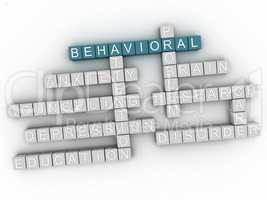 3d image Behavioral issues concept word cloud background