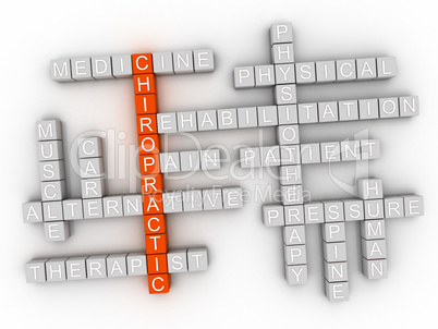 3d image Chiropractic issues concept word cloud background