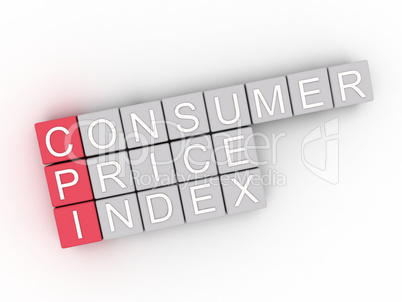 3d  CPI (Consumer Price Index) word cloud concept