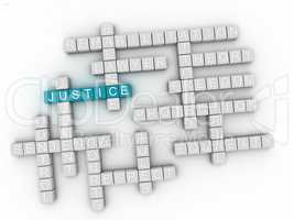 3d Justice word cloud concept