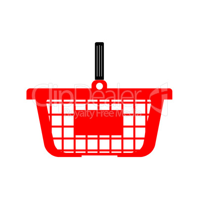 Shopping basket or cart - red colour.