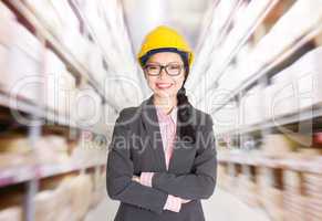 Female store manager in warehouse