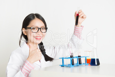 Asian female scientist in lab