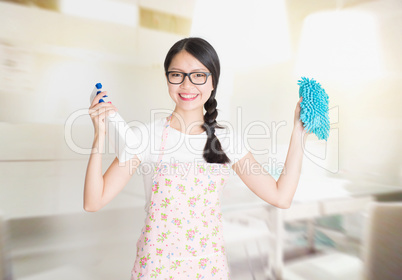 Woman Cleaning Kitchen