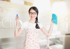 Woman Cleaning Kitchen