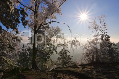 Elbsandsteingebirge im Winter  - Elbe sandstone mountains in winter