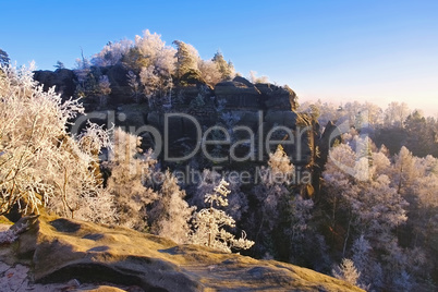 Elbsandsteingebirge im Winter  - Elbe sandstone mountains in winter