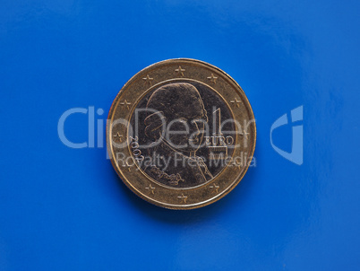 1 euro coin, European Union, Austria over blue