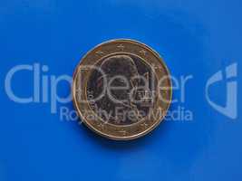 1 euro coin, European Union, Austria over blue