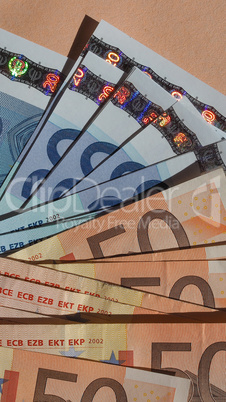 Fifty and Twenty Euro notes - vertical