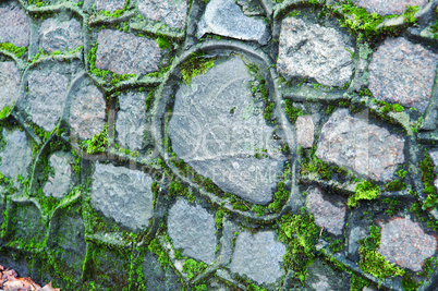 green moss covered stone