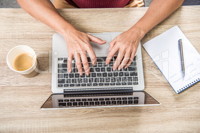 Woman using laptop