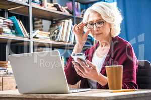 Woman using smartphone