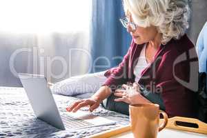 Woman using laptop