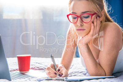 Girl making notes