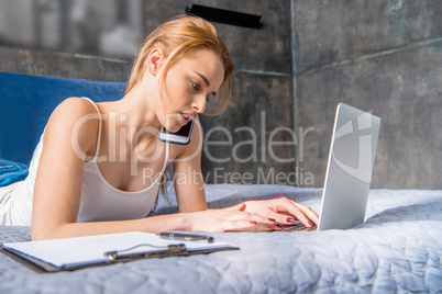 Woman using laptop