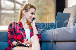 Girl talking on smartphone
