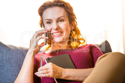 Woman talking on mobile phone